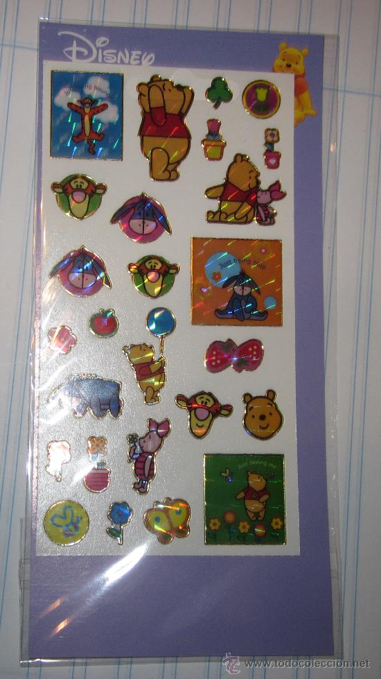 Pegatinas de colecci&oacute;n: WINNIE THE POOH,DISNEY,LASER GOLDEN,STICKERS(PEGATINAS),2004,A ESTRENAR