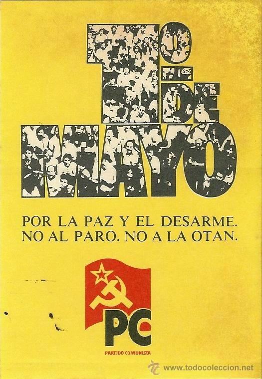 Pegatinas de colecci&oacute;n: PEGATINA POLITICA -1 DE MAYO, POR LA PAZ Y EL DESARME, NO A LA OTAN, PARTIDO COMUNISTA-