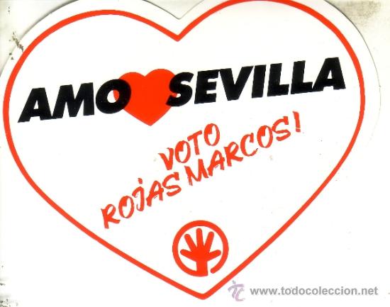 Pegatinas de colecci&oacute;n: PEGATINA DE CAMPA&Ntilde;A ELECTORAL DEL PARTIDO ANDALUCISTA A LA ALCALDIA DE SEVILLA