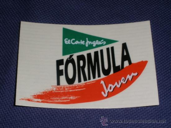 Pegatinas de colecci&oacute;n: PEGATINA - EL CORTE INGLES. FORMULA JOVEN - Foto 1
