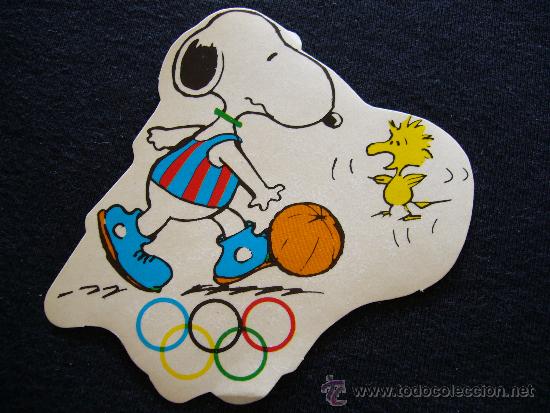 Pegatinas de colecci&oacute;n: Pegatina Snoopy. Juegos Ol&iacute;mpicos.