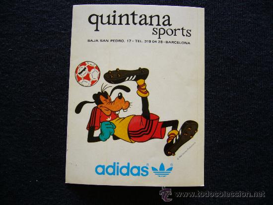 Pegatinas de colecci&oacute;n: Pegatina Goofy juega a la pelota. Marca Adidas. Quintana Sports.
