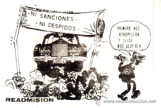 Pegatinas de colecci&oacute;n: PEGATINA POLITICA - PEGADA ANTERIORMENTE - NI SANCIONES NI DESPIDOS - COLOR FOSFORITO