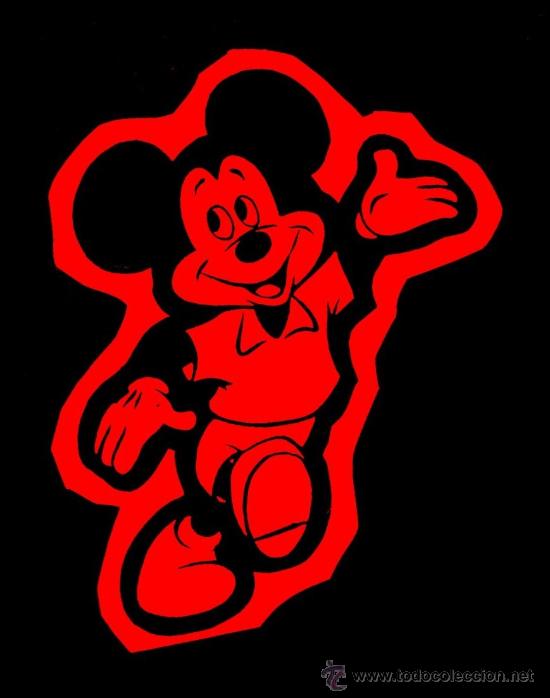 Pegatinas de colecci&oacute;n: adhesivo / pegatina - mickey mouse - w.disney - rojo fosforito - fab.ortega - a&ntilde;os 60 / 70
