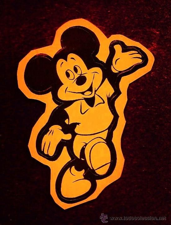 Pegatinas de colecci&oacute;n: adhesivo / pegatina - mickey mouse - w.disney - naranja fosforito - fab.ortega - a&ntilde;os 60 / 70