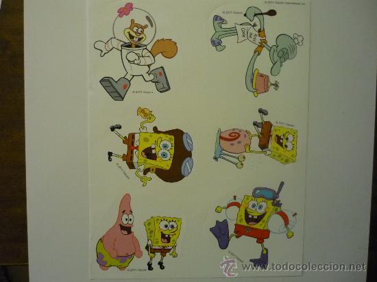 Pegatinas de colecci&oacute;n: hoja pegatinas ahesivos BOB ESPONJA