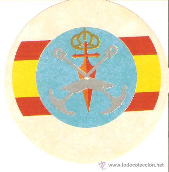 Pegatinas de colecci&oacute;n: Pegatina Militar - Escudo representando a los Ejercitos de Tierra, Mar y Aire - Sin Despegar