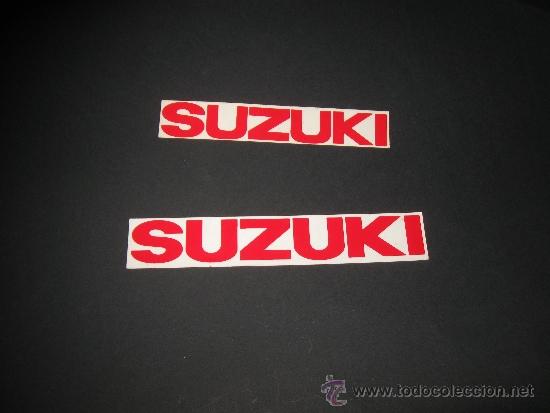 Pegatinas de colecci&oacute;n: Quex PGT564 PEGATINA MOTOS - 2 PEGATINAS DECORACION MOTO SUZUKI 16 X 3 Y 13 X 2 CM.