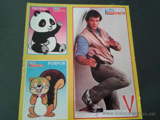 Pegatinas de colecci&oacute;n: Pegatinas adhesivos serie V lagartos invasores televisi&oacute;n a&ntilde;os 90 y tao tao y purpur