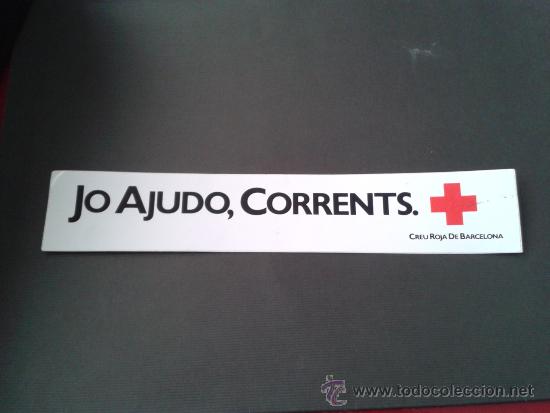 Adesivi di collezione: Adhesivo pegatina cruz roja de Barcelona jo ajudo corrents carrerar popular