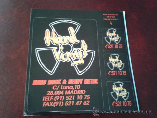 Pegatinas de colecci&oacute;n: Hard Vinyl hard rock and heavy metal tienda Madrid cuatro adhesivos pegatinas