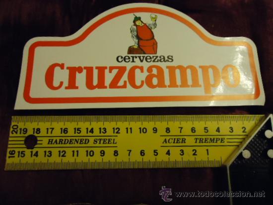 Pegatinas de colecci&oacute;n: gran antigua pegatina gran tama&ntilde;o cerveza cruzcampo