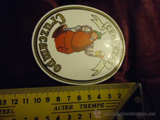 Pegatinas de colecci&oacute;n: gran antigua pegatina cerveza cruzcampo,