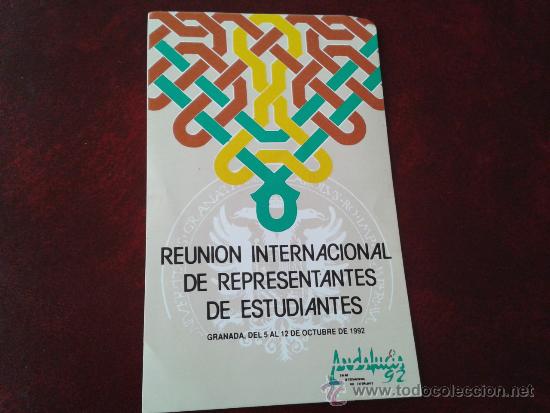 Pegatinas de colecci&oacute;n: Adhesivo pegatina reuni&oacute;n internacional de representantes de estudiantes Andaluc&iacute;a 1992