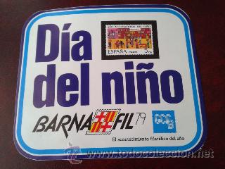 Collection stickers: adhesivo pegatina barnafil dia del ni&ntilde;o 1979 filatelia barcelona