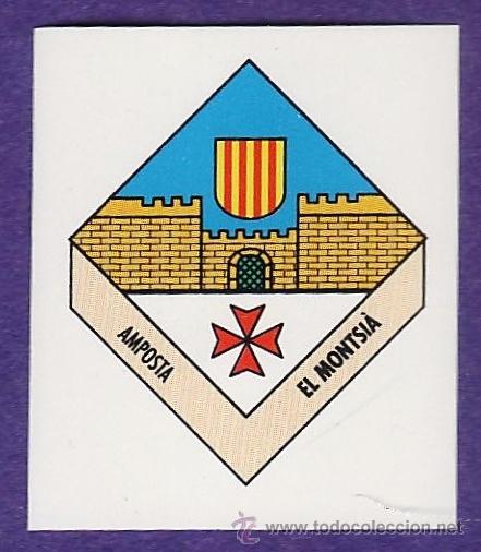 Pegatinas de colecci&oacute;n: adhesivo / pegatina - catalunya, caps de comarca - amposta / el montsia - escudo / heraldica