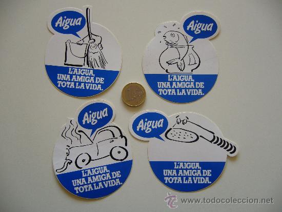 Collection stickers: Lote de 4 adhesivos pegatinas aigua una amiga de tota la vida a&ntilde;os 80