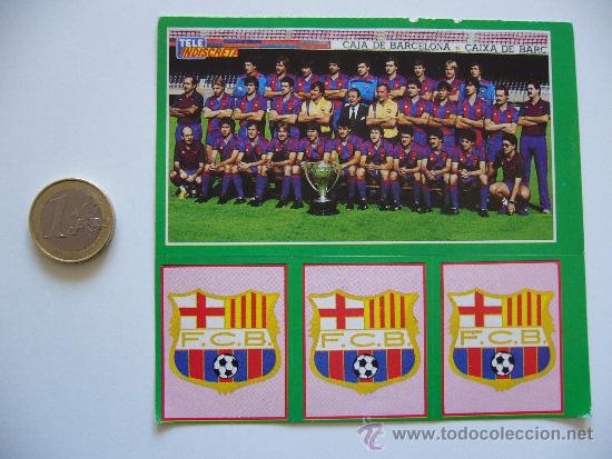 Collection stickers: Lote 4 adhesivos pegatinas F.C. Barcelona tele indiscreta a&ntilde;os 80