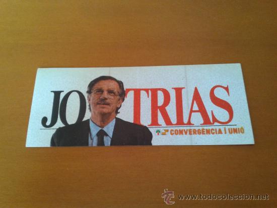 Pegatinas de colecci&oacute;n: adhesivo pegatina ramon trias elecciones municipales 1983 barcelona ciu converg&egrave;ncia i uni&oacute;