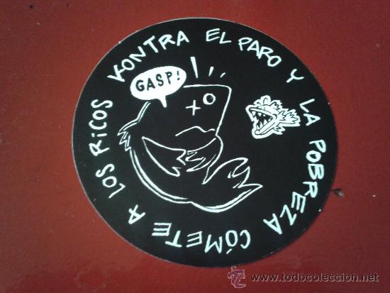 Collection stickers: adhesivo pegatina anarquista contra los ricos y el capital