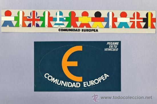 Collection stickers: 2 Pegatinas de la Comunidad Europea 1986/ 2 Stickers of the European Community 1986