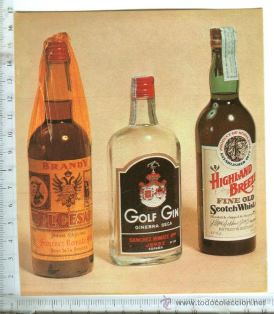 Autocollants de collection: ADHESIVO O PEGATINA  BRABDY EL CESAR, GINEBRA GOLF GIN...     SIN PEGAR.