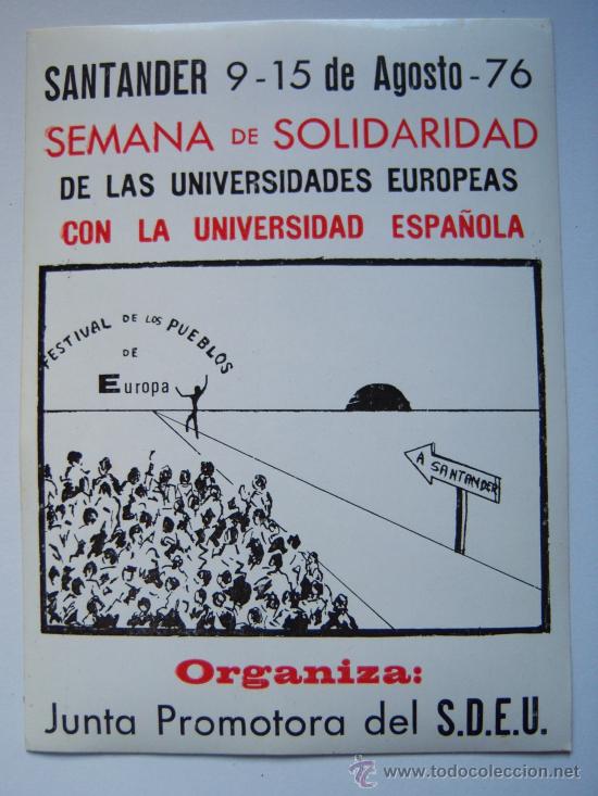 Pegatinas de colecci&oacute;n: 1976. Gran Pegatina Festival Pueblos Europeos. Acto prohibido por el Gobierno.PTE.SDEU.