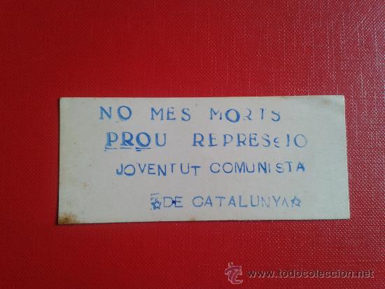 Pegatinas de colecci&oacute;n: adhesivo pegatina finales 70's partido pol&iacute;tico comunista juventudes joventuts comunistes catalunya