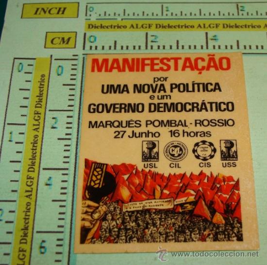Autocollants de collection: PEGATINA POL&Iacute;TICA / SINDICAL PORTUGUESA. PORTUGAL A&Ntilde;OS 80 90. PSD / PPD / UGT / AD / CDS.