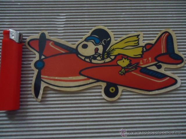 Pegatinas de colecci&oacute;n: - antigua pegatina a&ntilde;os 70 / 80  snoopy grande avion              ref:  sobre12