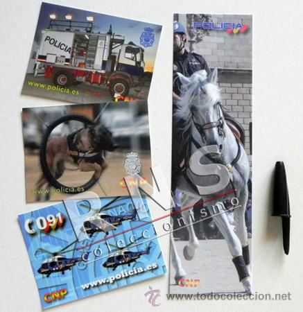 Autocollants de collection: LOTE DE 3 PEGATINAS Y 1 MARCAP&Aacute;GINAS DE LA POLIC&Iacute;A - CNP ESPA&Ntilde;OLA - ESPA&Ntilde;A - PEGATINA - PUBLICIDAD
