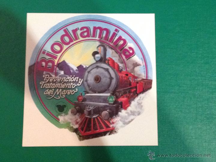 Collection stickers: PEGATINA BIODRAMINA PREVENCION Y TRATAMIENTO DEL MAREO - ADHESIVO - TREN A&Ntilde;OS 80