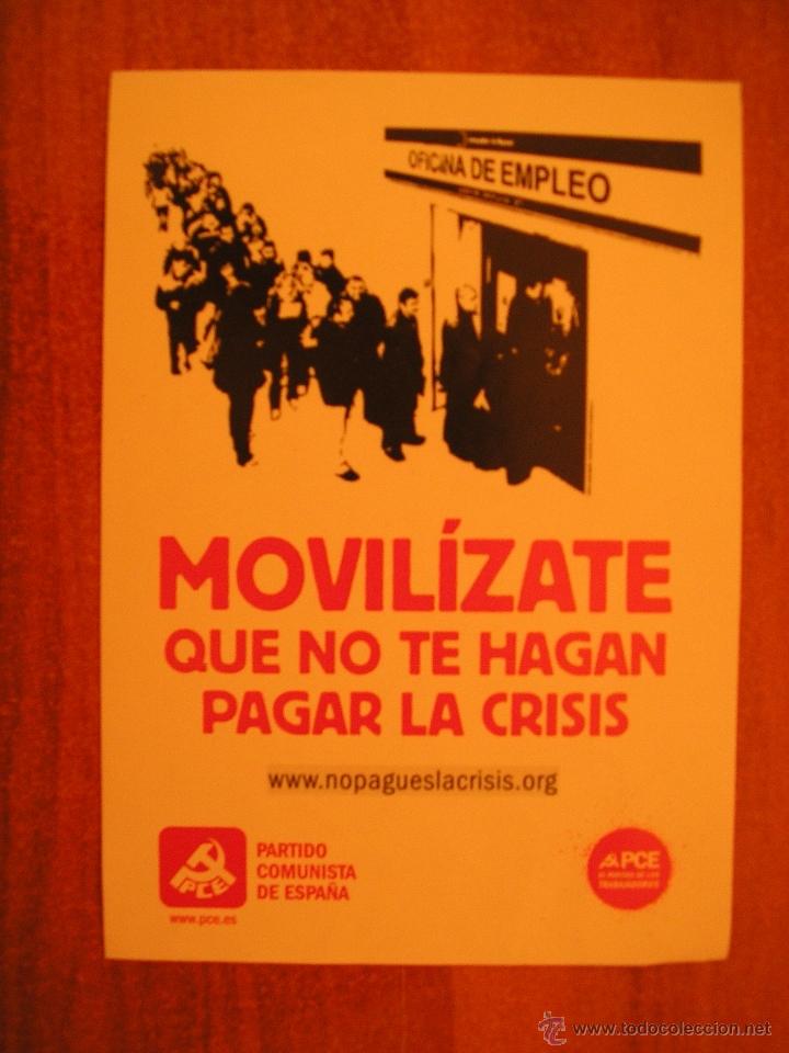 Pegatinas de colecci&oacute;n: pegatina movilizate que no te hagan pagar la crisis-partido comunista de espa&ntilde;a