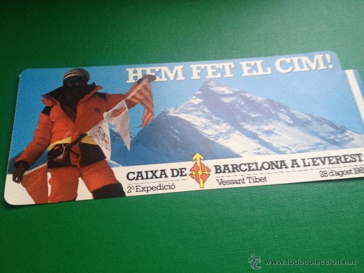 Pegatinas de colecci&oacute;n: PEGATINA CAIXA DE BARCELONA A L'EVEREST - VESSANT TIBET - 2&ordf; EXPEDICIO- ADHESIVO - BANCO - 1985