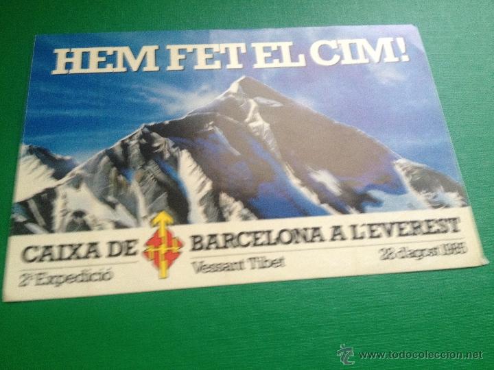 Pegatinas de colecci&oacute;n: PEGATINA CAIXA DE BARCELONA A L'EVEREST - VESSANT TIBET - 2&ordf; EXPEDICIO- ADHESIVO - BANCO - 1985
