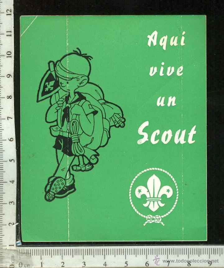 Collection stickers: pegatina aqui vive un Scout, sin pegar