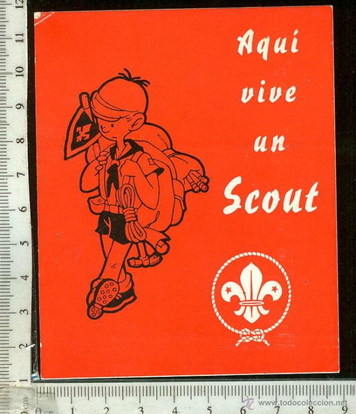 Collection stickers: pegatina aqui vive un Scout, sin pegar