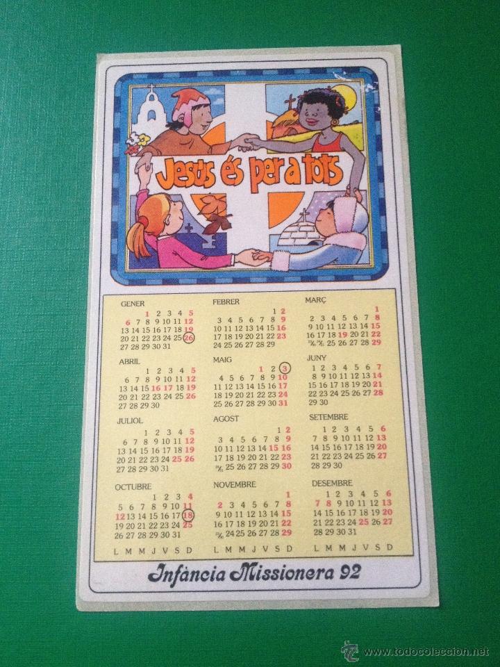 Pegatinas de colecci&oacute;n: PEGATINA - INFANCIA MISSIONERA - CALENDARIO A&Ntilde;O 1992 - ADHESIVO