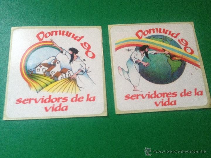 Collection stickers: LOTE 2 PEGATINAS - DOMUND 90 - IGLESIA - SOLIDARIDAD - CATEQUESIS - ADHESIVO