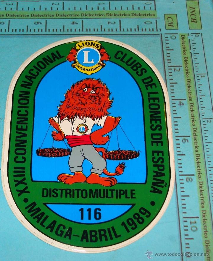 Autocollants de collection: PEGATINA DE TURISMO. CONGRESO CLUBS DE LEONES M&Aacute;LAGA 1989. A&Ntilde;OS 80