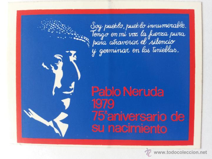 Pegatinas de colecci&oacute;n: Pegatina con a&ntilde;os 1979 de pablo neruda
