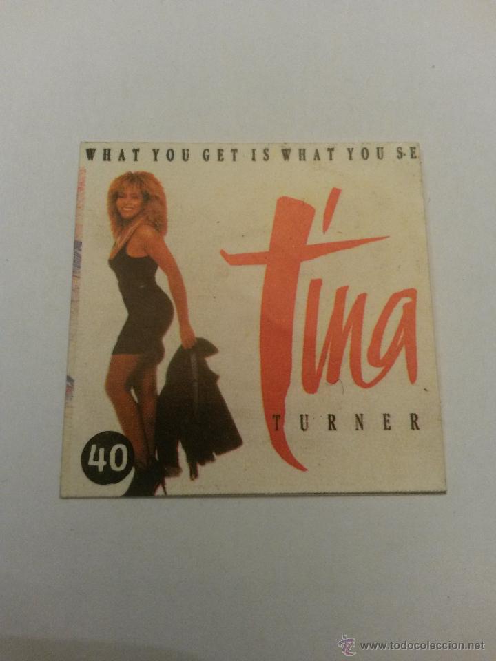 Pegatinas de colecci&oacute;n: Pegatina con a&ntilde;os tina turner de 4 x 4 cms