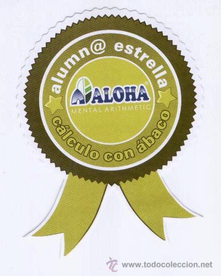 Pegatinas de colecci&oacute;n: ALOHA. ALUMN@ ESTRELLA. MENTAL ARITHMETIC PEGATINA, ADHESIVO. DI&Aacute;METRO APROX. 6,2 CMS.