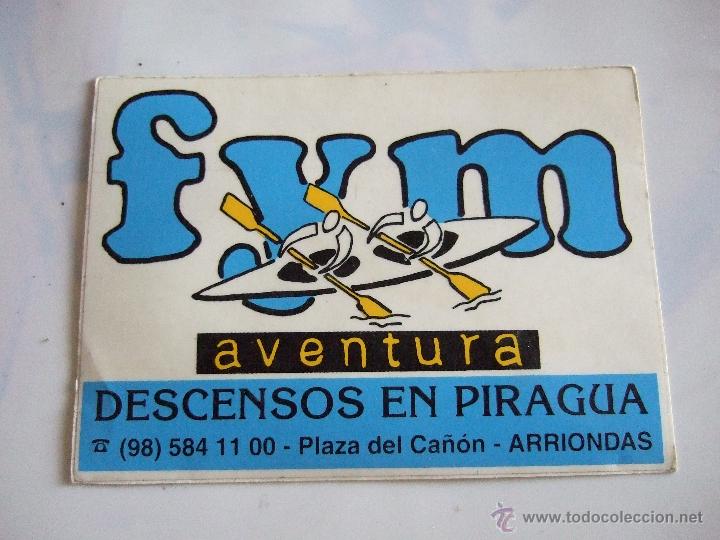 Sammlung von Aufklebern: PEGATINA - FYM AVENTURA - DESCENSOS EN PIRAGUA - ARRIONDAS - 12X8,5