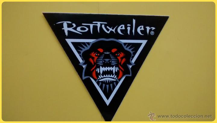 Pegatinas de colecci&oacute;n: Pegatina triangular publicidad Rottweiler, de 10cm - Foto 1