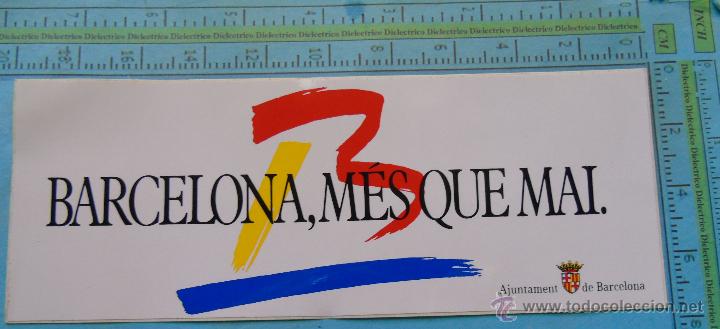 Autocollants de collection: PEGATINA DE TURISMO. BARCELONA, MES QUE MAI. A&Ntilde;OS 90