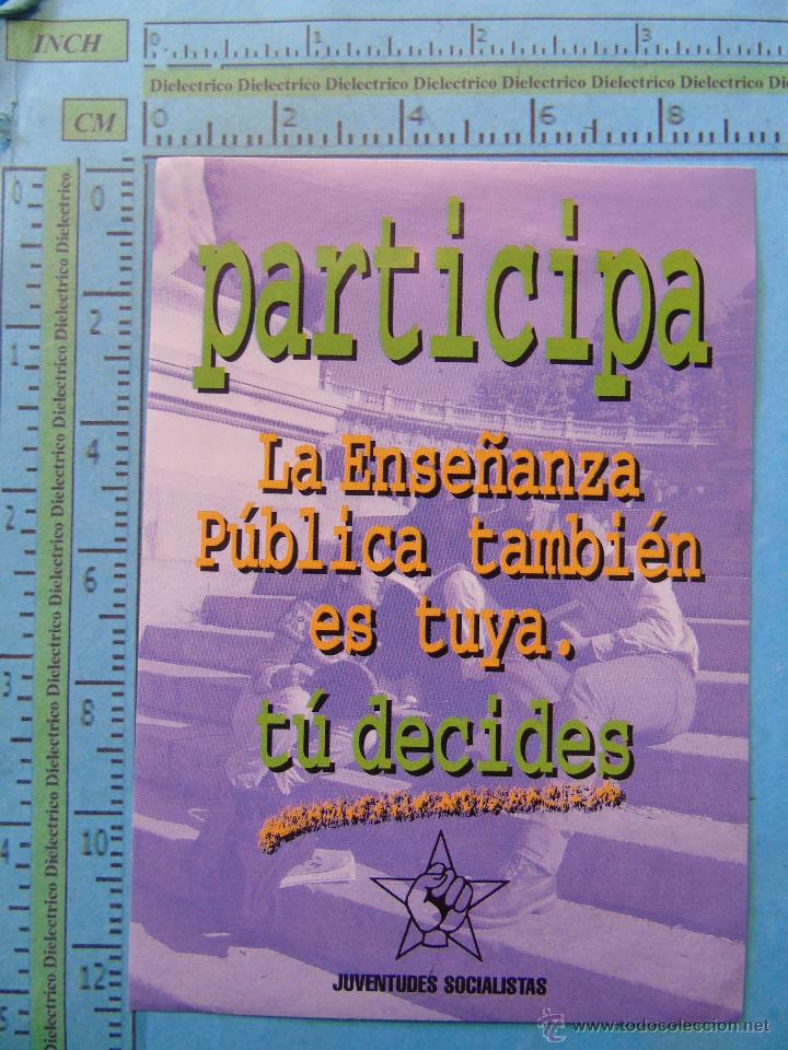 Autocollants de collection: PEGATINA POL&Iacute;TICO SINDICAL REIVINDICATIVA. JUVENTUDES SOCIALISTAS, ENSE&Ntilde;ANZA P&Uacute;BLICA