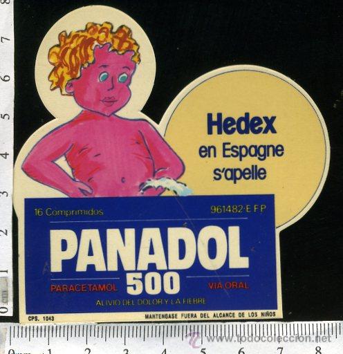Pegatinas de colecci&oacute;n: PEGATINA PANADOL 500 PARACETAMOL, SIN PEGAR CON SU PROTECTOR TRASERO
