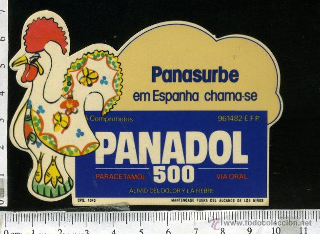 Pegatinas de colecci&oacute;n: PEGATINA PANADOL 500 PARACETAMOL, SIN PEGAR CON SU PROTECTOR TRASERO
