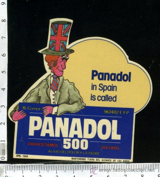 Pegatinas de colecci&oacute;n: PEGATINA PANADOL 500 PARACETAMOL, SIN PEGAR CON SU PROTECTOR TRASERO